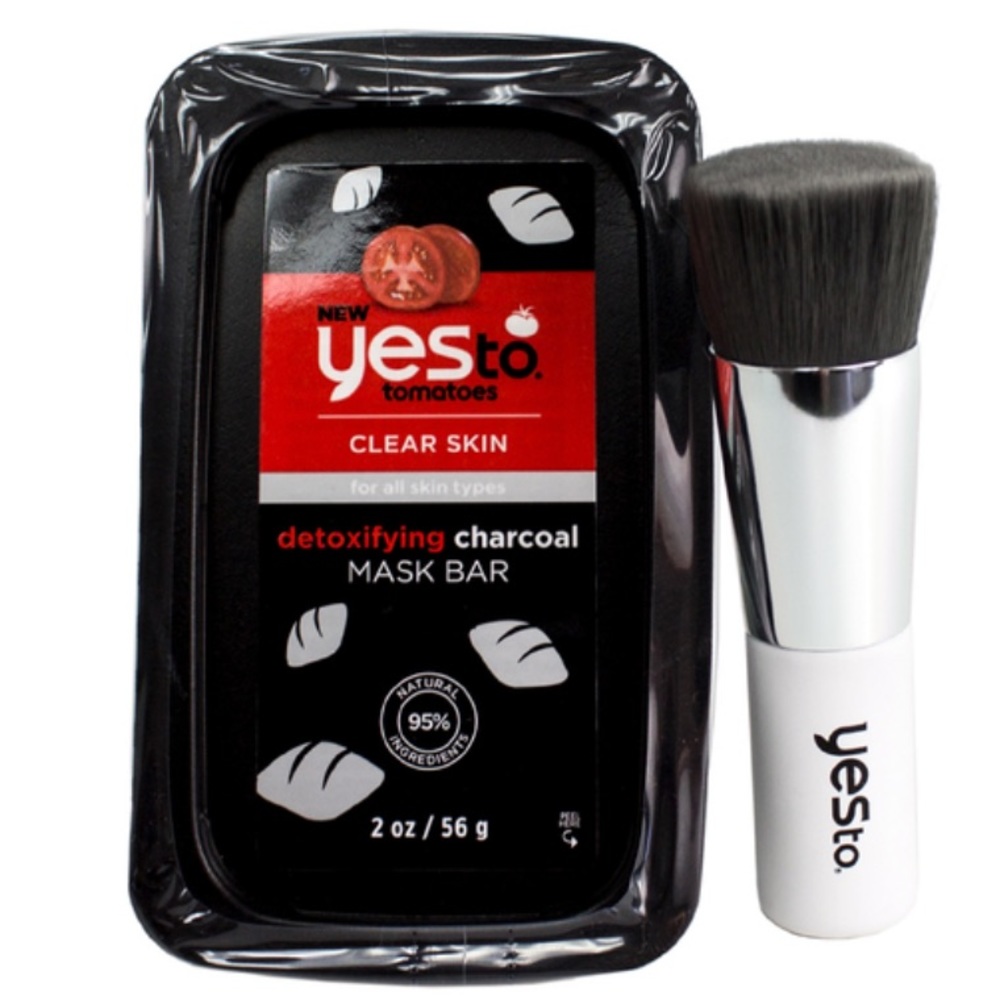 Yes To Tomatoes - Charcoal Mask Bar & Brush Set